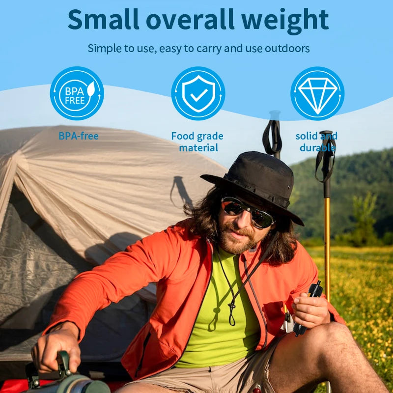 Mini Water Filter Purifier, Survival and Camping Accessories, Outdoor Camp Travel Camper Gadget