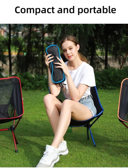 Foldable Outdoor Chair Collapsible Camping Chair Portable Folding for Beach Picnic Seat Folding Chair for Fishing BBQ Hiking