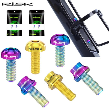 M5x12mm Titanium Alloy Bike Bottle Holder Screw Bicycle Water Bottle Cage Bolts Mountain Road Bike Accessories