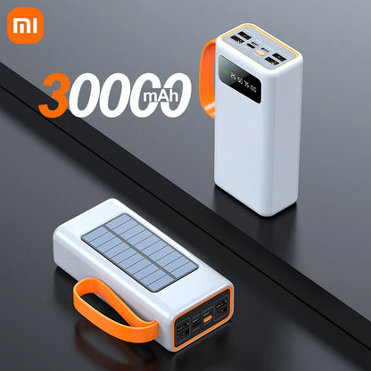 Xiaomi 100000mAh Solar Panel Power Bank Fast charging Comes with Four Wire External Battery Pack with Flashlight For Outdoors ﻿