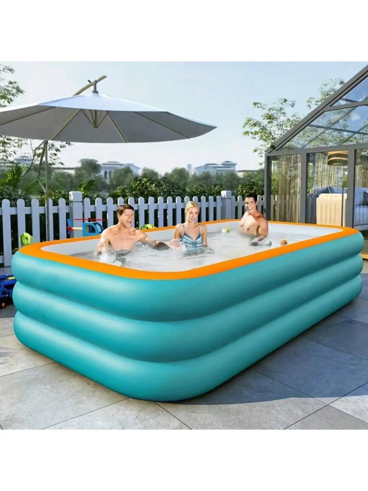 1.8/2.1/2.6/3M Inflatable Swimming Pool, for Children & Adult, PVC Material, Thickened Summer Baby Play Pool