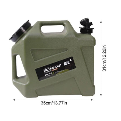 Camping Water Bucket With Faucet 12L Water Containers Portable Leakproof 2 Carry Handles Water Storage Tank Camping Accessories