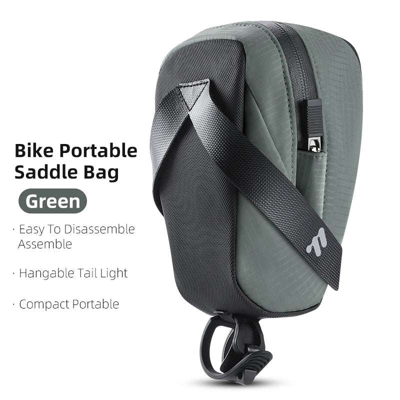 Bicycle Saddle Bag Lightweight Portable Bike Bag 0.8L Multi-Function Storage Pouch Tail Bag Cycling Accessories