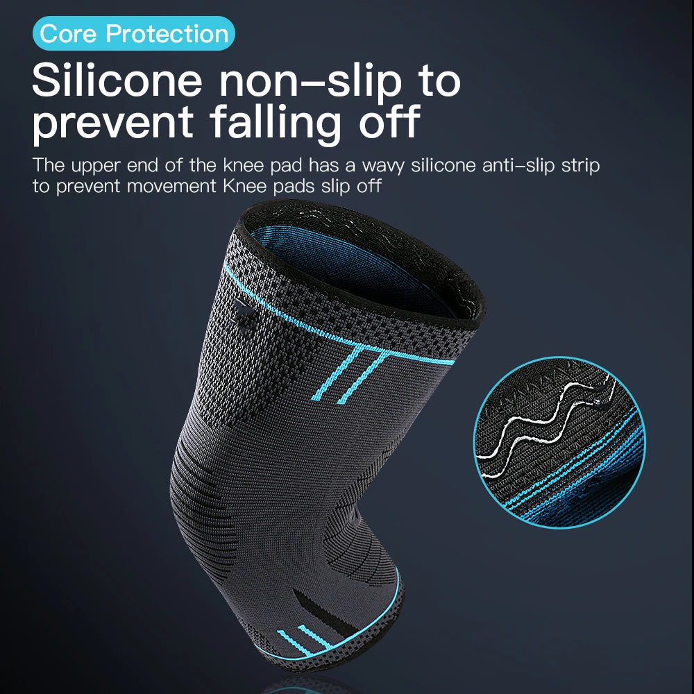 1 PCS Compression Knee Support,  Elastic Breathable Nylon Knee Pad Brace for Gym, Basketball, Volleyball, Running