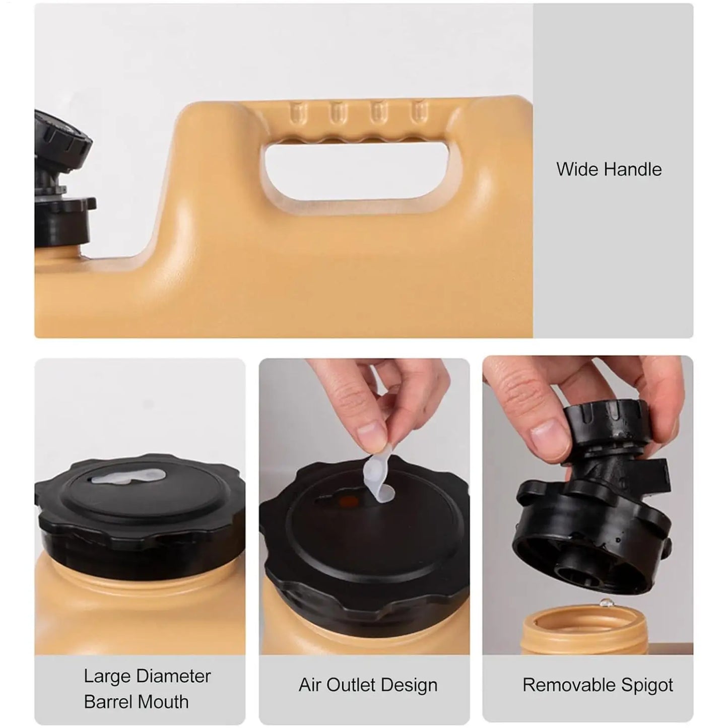 Camping Water Bucket With Faucet 12L Water Containers Portable Leakproof 2 Carry Handles Water Storage Tank Camping Accessories