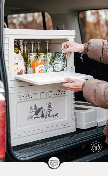 Naturehike Camping Box 60L Large Capacity Folding Storage Box 25L 30L 50L Home Bedside Table Outdoor Travel Picnic PP Sundry Box