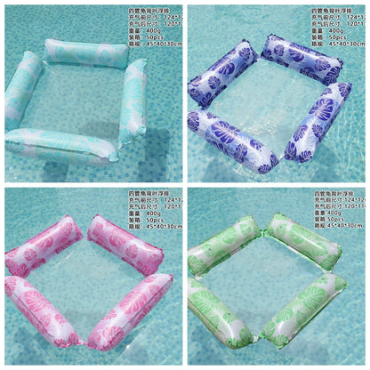 Swimming Pool Floating Lounge, Mesh Fabric Backrest, Striped Design, Summer Beach Floats