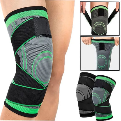 Knee Compression Sleeve with Adjustable Straps for Running / Working Out / Hiking / Sports