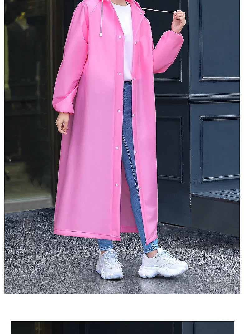 Adult Long Raincoats EVA Impermeable Waterproof Rain Coat Men Women Travel Hooded Beam Port Rain Poncho For Fishing Camping