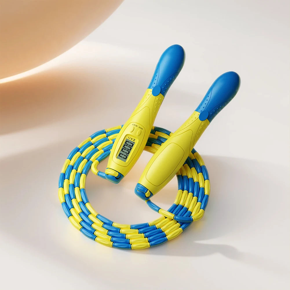 Jump Rope Plastic Segmented, Soft Beaded Skipping Rope, Adjustable Length for Kids & Adults