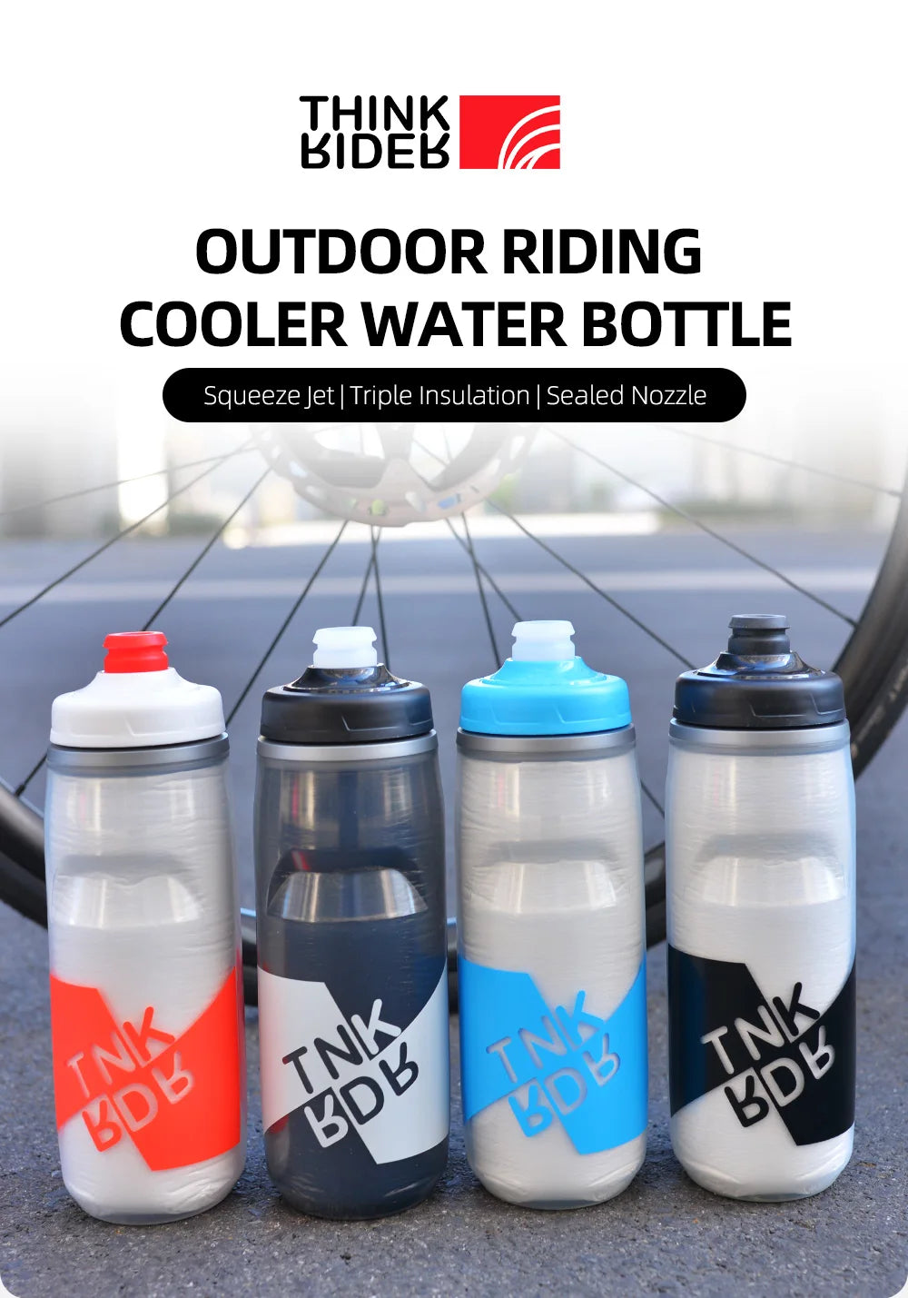 Insulated Cycling Water Bottle 620ml/21oz MTB Ultralight Sports Bottle