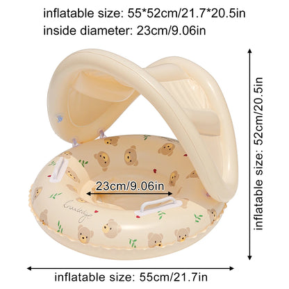 Bear & Rabbit Canopy Arm Float - Thickened Inflatable Pool Float for Summer, Beach & Pool Parties