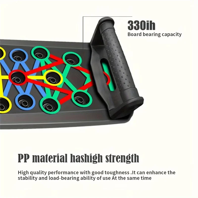 Portable Folding Push-Up Board, Multi-Functional Anti-Slip Mat, With Handle, Home Fitness Exercise For Chest
