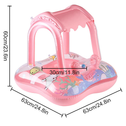 Pool Float with Canopy for Kids, Swimming Pool Ring, for Beach, Toys for Party