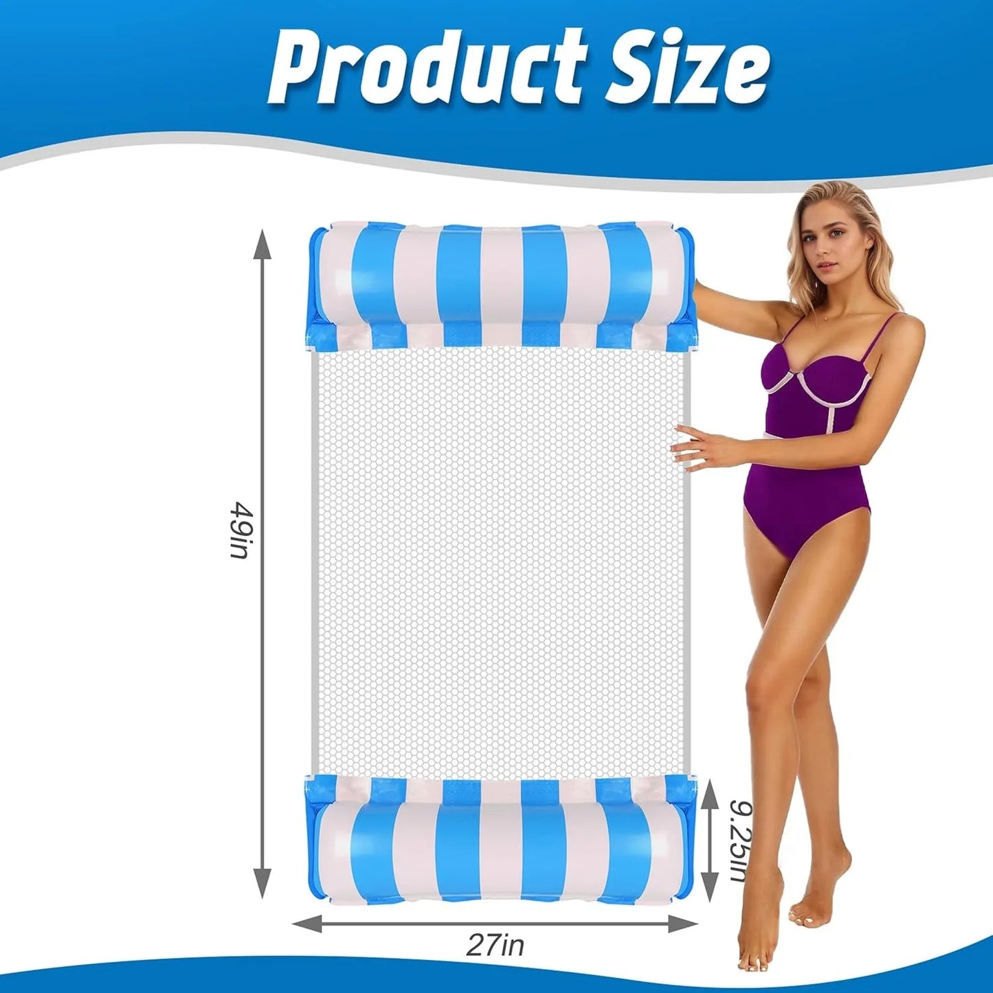Swimming Pool Inflatable Cylindrical Striped Dual Tube, Suitable for Pools & Beach