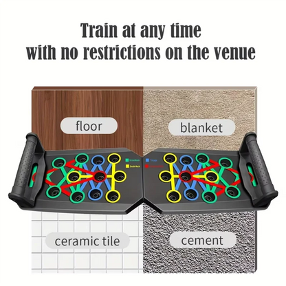Portable Folding Push-Up Board, Multi-Functional Anti-Slip Mat, With Handle, Home Fitness Exercise For Chest