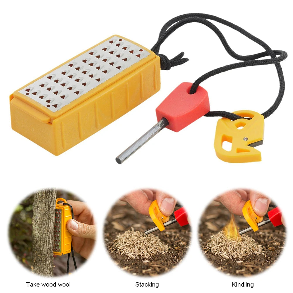 Tinder Maker with Fire Starter Tinder Making Tool Portable Stainless Steel Grater Outdoor Survival Tool for Outdoor Use