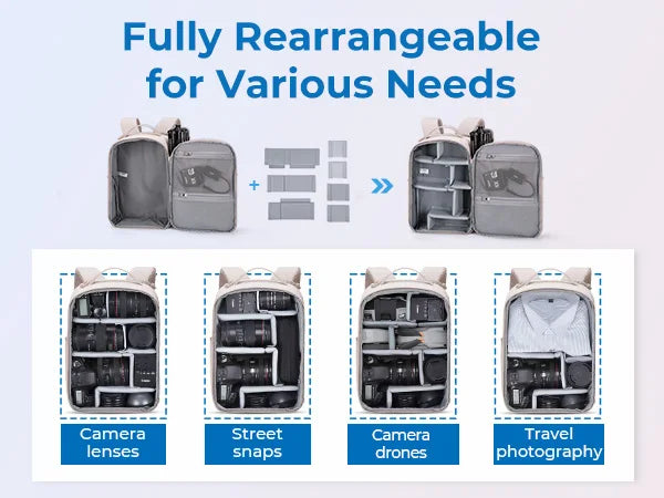 BAGSMART Camera Backpack for Photographers DSLR SLR Camera Backpacks Waterproof Backpack Fit up to 12.9" iPad with Tripod Holder