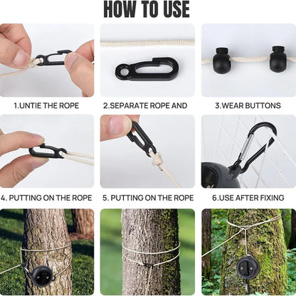 Outdoor Retractable Clothesline Adjustable 32ft/10M Camping Clothesline Portable Clothes Drying Rack Windproof Washing Line Rope