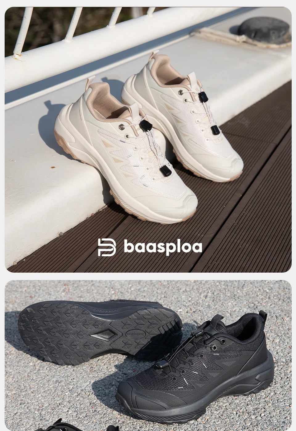 Baasploa Women Hiking Shoes Fashion Comfort Rubber Sole Non-Slip Wear-Resistant Sport Shoes Female Breathable Outdoor Sneakers