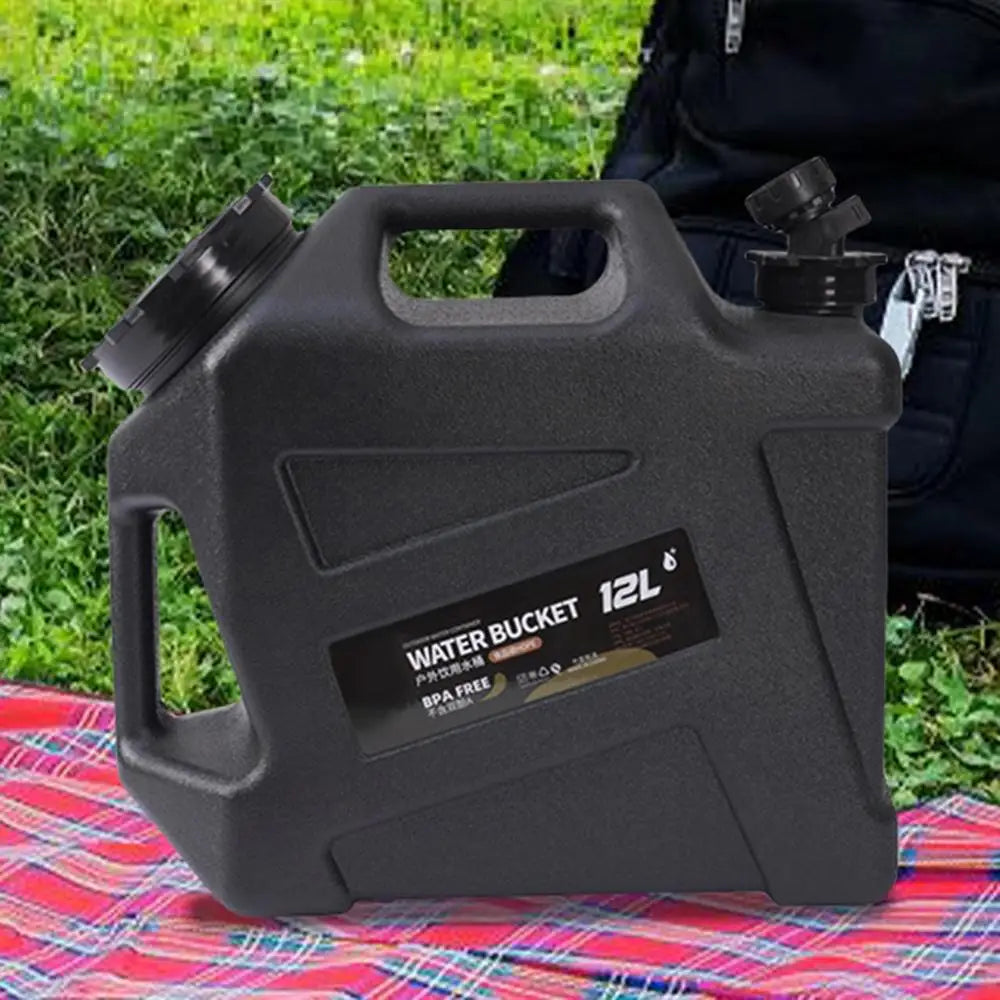Camping Water Bucket With Faucet 12L Water Containers Portable Leakproof 2 Carry Handles Water Storage Tank Camping Accessories
