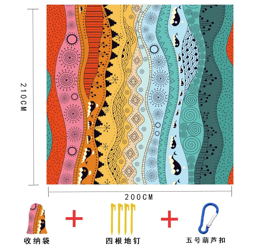 Waterproof Beach & Picnic Mat, Colourful, Resistant & Durable