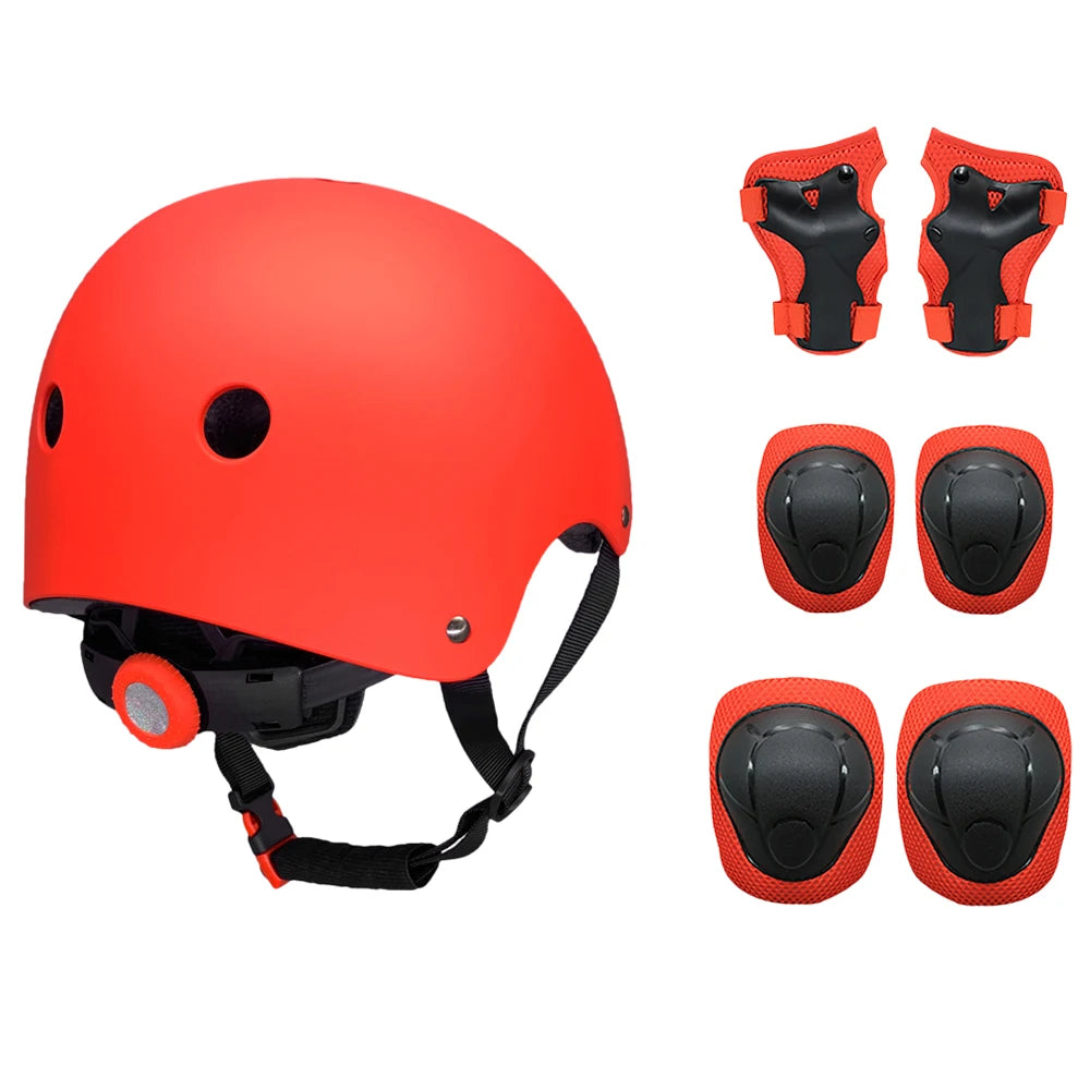 Kids 7 in 1, Helmet and Pads Set, Adjustable, Knee Pads Elbow Pads Wrist Guards for Scooter, Skateboard, Roller Skating, Cycling