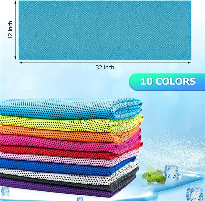 10PCS Cooling Workout Towels, Ice Towels for Neck, Soft Breathable Towels, for Sports, Yoga, Gym, Outdoor