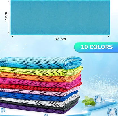 10PCS Cooling Workout Towels, Ice Towels for Neck, Soft Breathable Towels, for Sports, Yoga, Gym, Outdoor