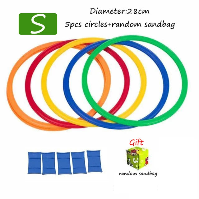 Jump Circle Rings Set, Kids Sensory Play Indoor / Outdoor, Sport Training and Entertainment Toy