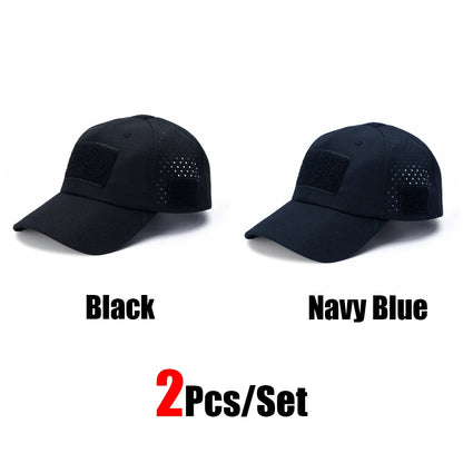 1/2pcs New Men Camouflage Baseball Cap Breathable Sunscreen Hat Outdoor Sports Hunting Hiking Camping Beach Fishing Sun Hat