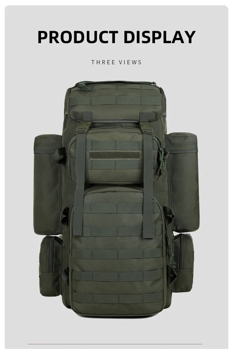 Large Climbing Backpack Camping Mountaineering Bag Men Travel Hiking Multifunction Tactical Shoulder Molle Luggage Backpacks