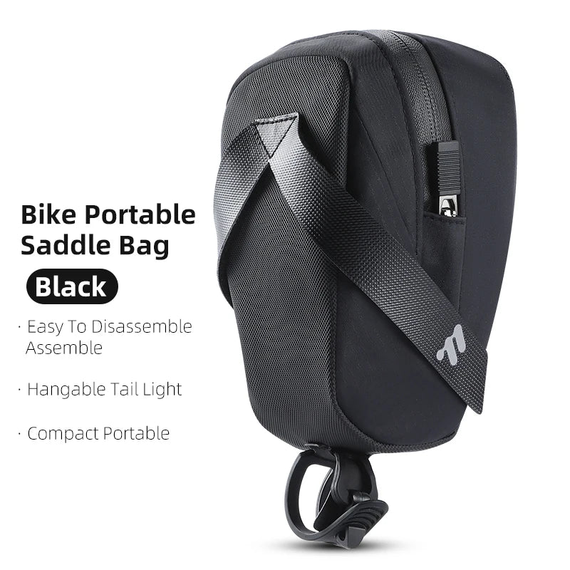 Bicycle Saddle Bag Lightweight Portable Bike Bag 0.8L Multi-Function Storage Pouch Tail Bag Cycling Accessories