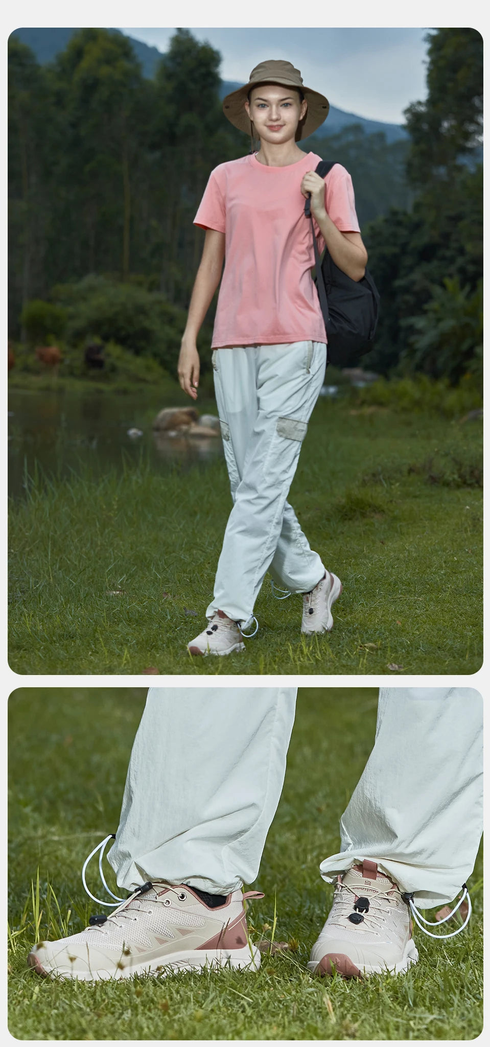 Baasploa Women Hiking Shoes Fashion Comfort Rubber Sole Non-Slip Wear-Resistant Sport Shoes Female Breathable Outdoor Sneakers