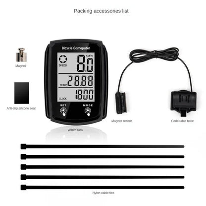 Wired Bike Computer 19 Functions Touch Bike Speedometer Odometer Waterproof Bicycle Computer with Backlight Bike Speedometer