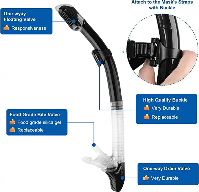 Professional Snorkel Diving Mask, Diving Goggles & Tube Snorkeling Set for Children