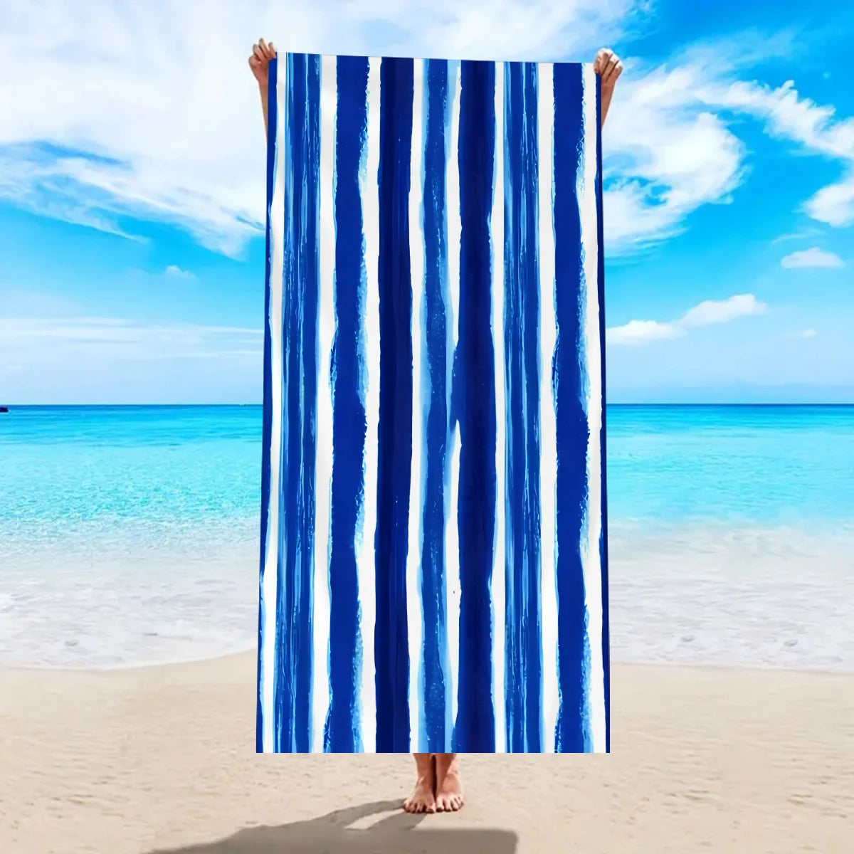 Fashionable Colorful Striped Beach Towel, Quick Drying Absorbent