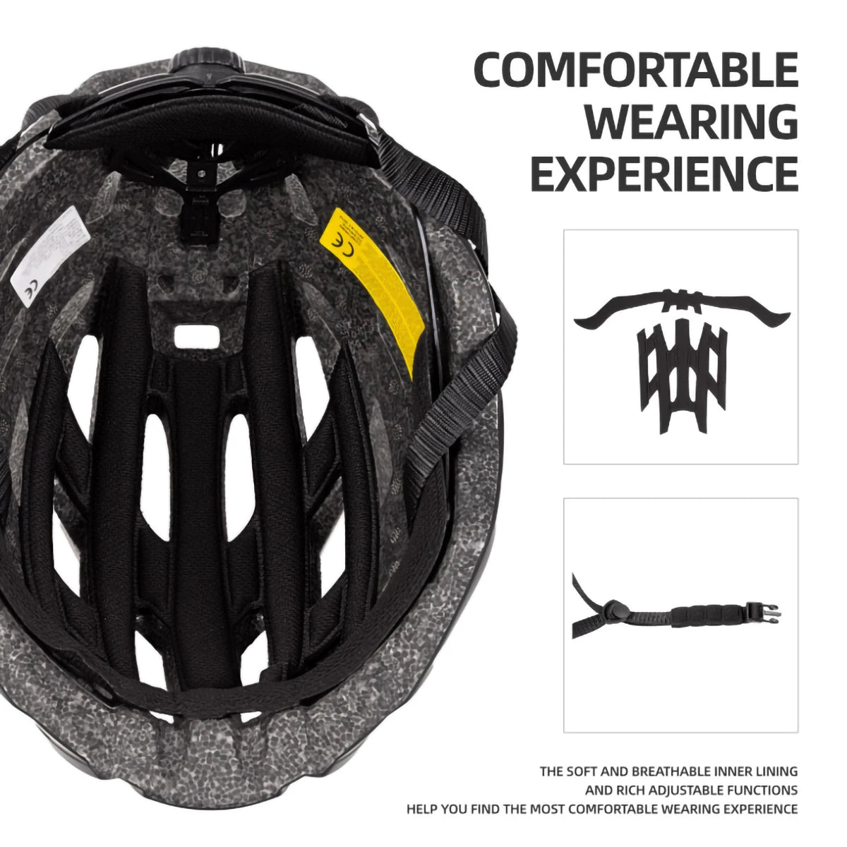 LED Light Helmet Road Mountain Bike, Helmet Ultra Light, Rechargeable