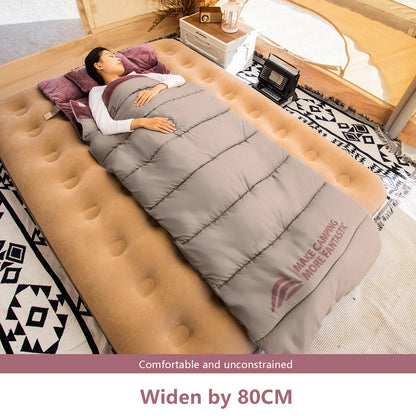 BISINNA Portable Camping Sleeping Bag Lightweight Short Velvet Cotton Winter Sleeping Bag With Pillow Outdoor Traveling Hiking