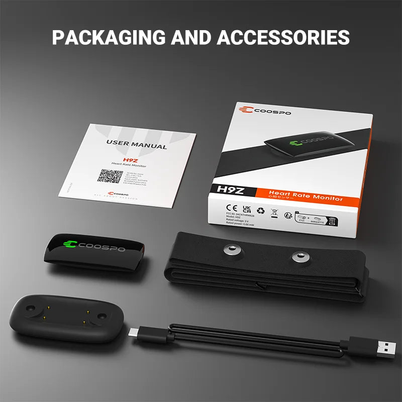 Rechargeable Heart Rate Monitor, Sports & Fitness Heart Rate Sensor