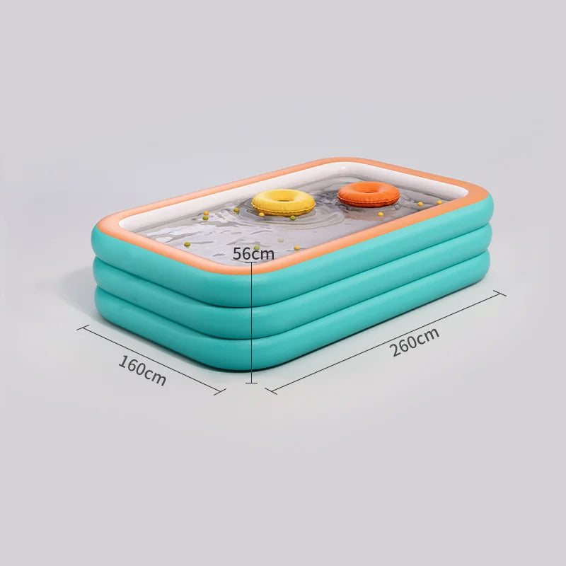 1.8/2.1/2.6/3M Inflatable Swimming Pool, for Children & Adult, PVC Material, Thickened Summer Baby Play Pool