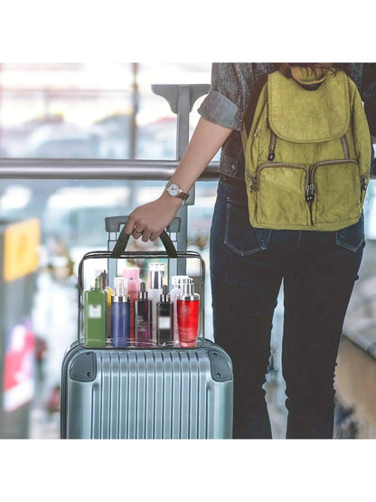 Large Clear Makeup Cosmetic Wash Organizer Bag, Clear Plastic Tote Bag, Waterproof Transparent Clear Handbag Purse