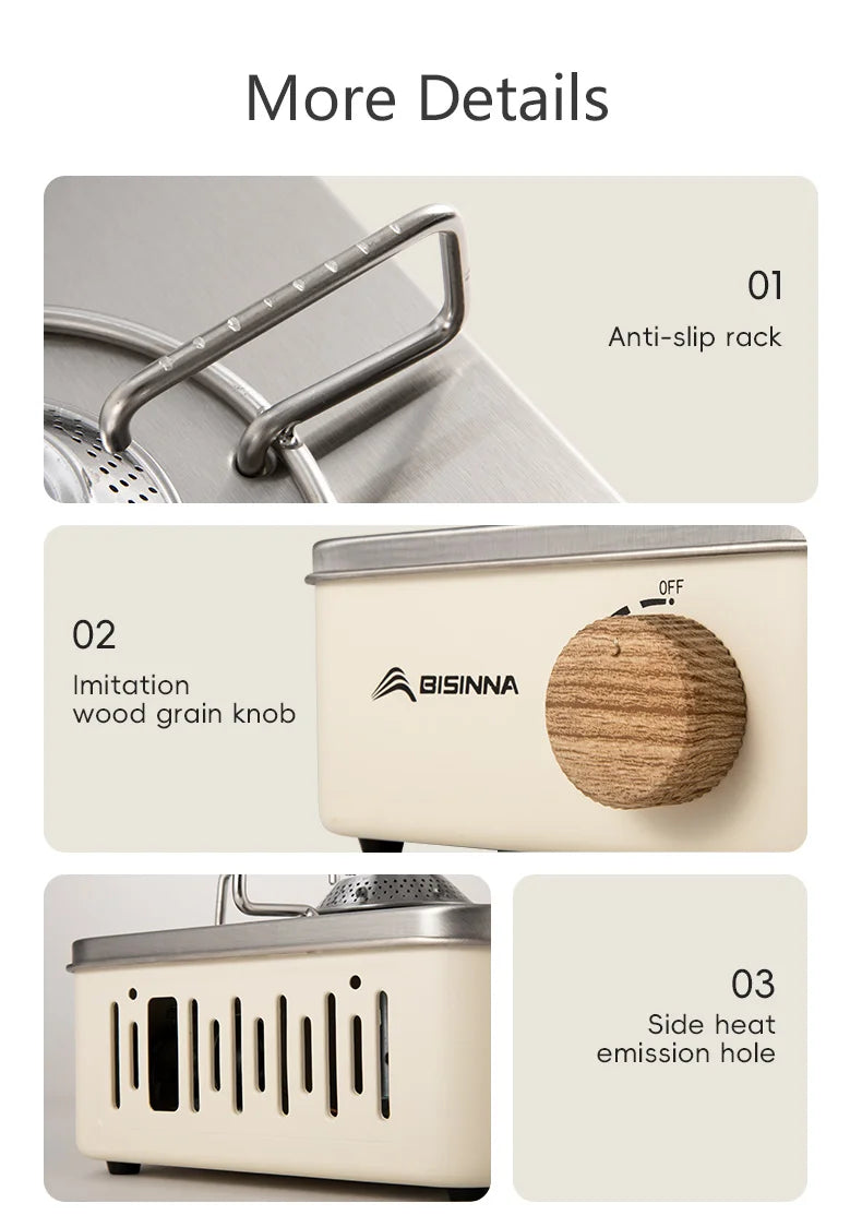 Camping Gas Stove 2800W High Firepower Portable Cassette Furnace Outdoor Gas Burner Picnic Camp