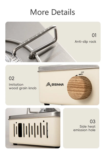 Camping Gas Stove 2800W High Firepower Portable Cassette Furnace Outdoor Gas Burner Picnic Camp