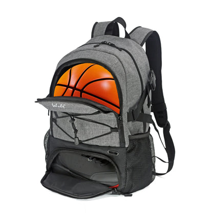 Sport Backpack, with Separate Ball Holder & Shoes Compartment, Best for Basketball, Soccer, Volleyball