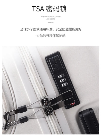 New front opening boarding suitcase men women 20/24/26 inch lightweight trolley travel luggage fashion USB charging luggage