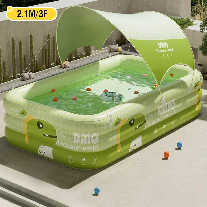 Outdoor Inflatable Swimming Pool, PVC Material, with  Dinosaurs Design
