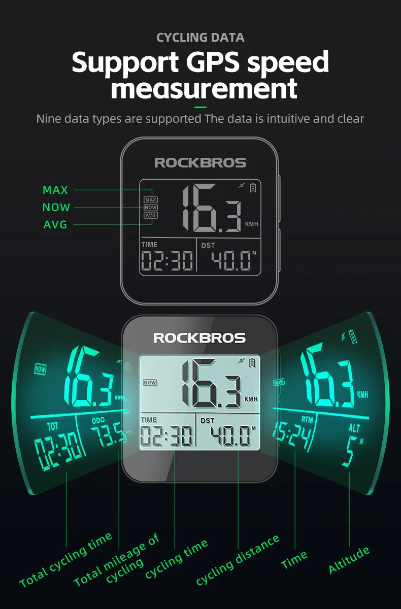 Speedometer Road Bike MTB IPX6 Waterproof Wireless Stopwatch Cycling Odometer, Bicycle Accessories