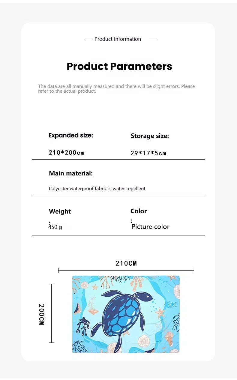 Waterproof Beach & Picnic Mat, Colourful, Resistant & Durable