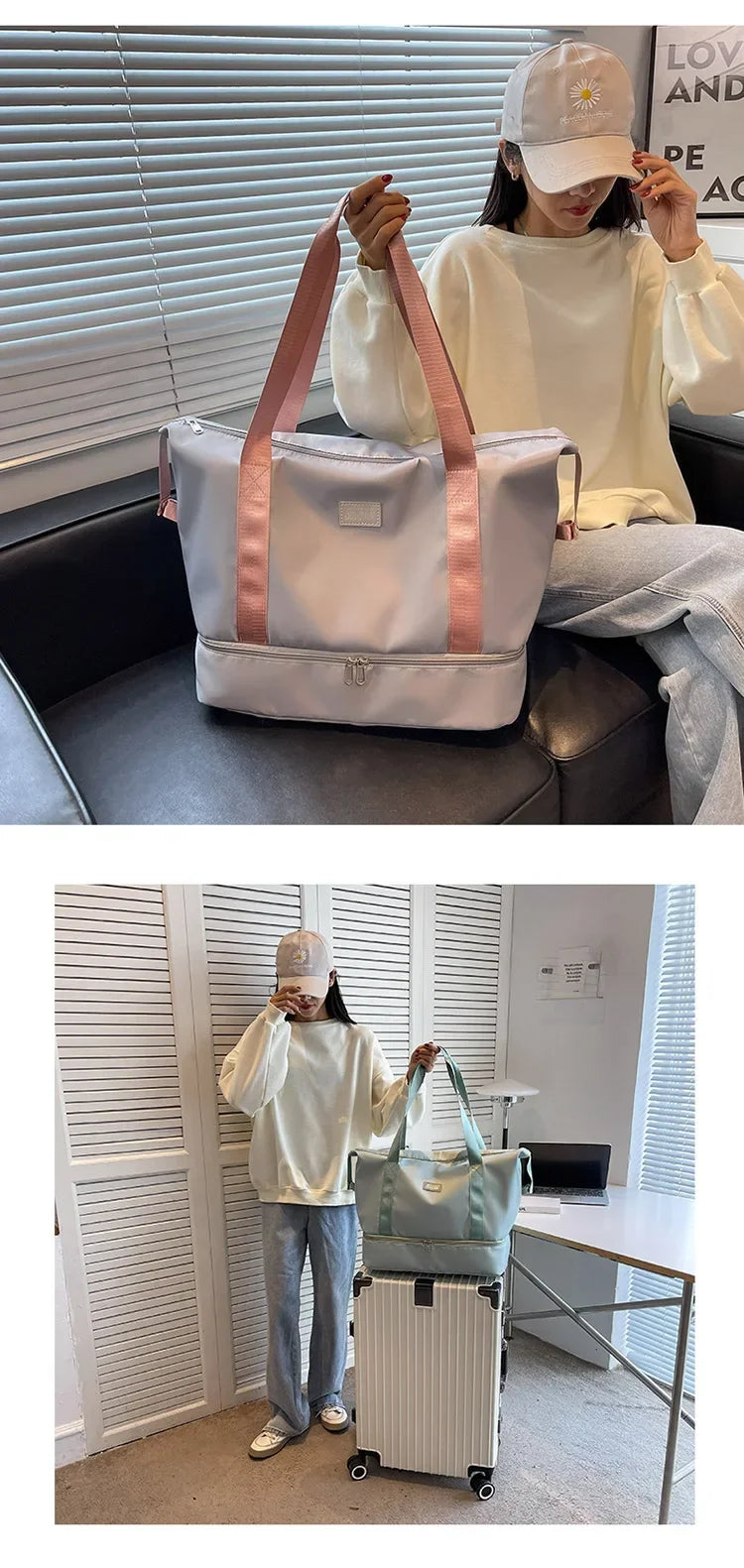 Large Capacity Sport Bag, with Dry / Wet Separation, Shoulder Bag for Fitness, Gym, Outdoor, Travel